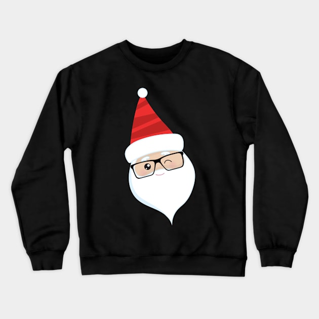 Winking Santa Wearing Glasses Crewneck Sweatshirt by DANPUBLIC